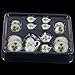 Goldblue Dollhouse Miniature 15pcs Dining Ware Tea Set White with Clover