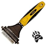 Pet Republique  Professional Dematting Comb Rake  Dual Sided Mat Brush Splitter - for Dogs, Cats, Rabbits, Any Long Haired Breed Pets (Regular 12+23 Teeth)