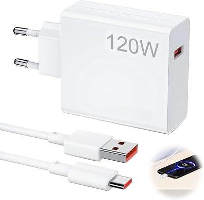 Chargeur pour Xiaomi 120W avec Câble USB-C 2M, Chargeur Type C, Chargeurs pour Téléphones Portables pour Xiaomi 15/14T Pro/14 Ultra/13T Pro/12T/13 Pro/12 Pro/POCO X7 Pro/F6 /X4 GT Pad 7 6