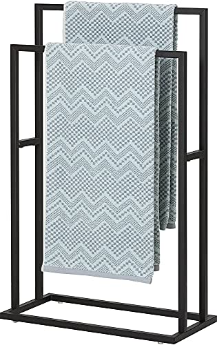 Sealskin Carre Small Towel Rack Black, Metal, Negro, 48 x 78,5 x 24 cm