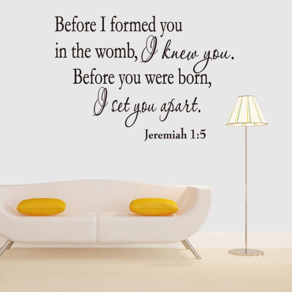 Oumefar Bible Verse Wall Sticker Living Room Bedroom Background for Home Office