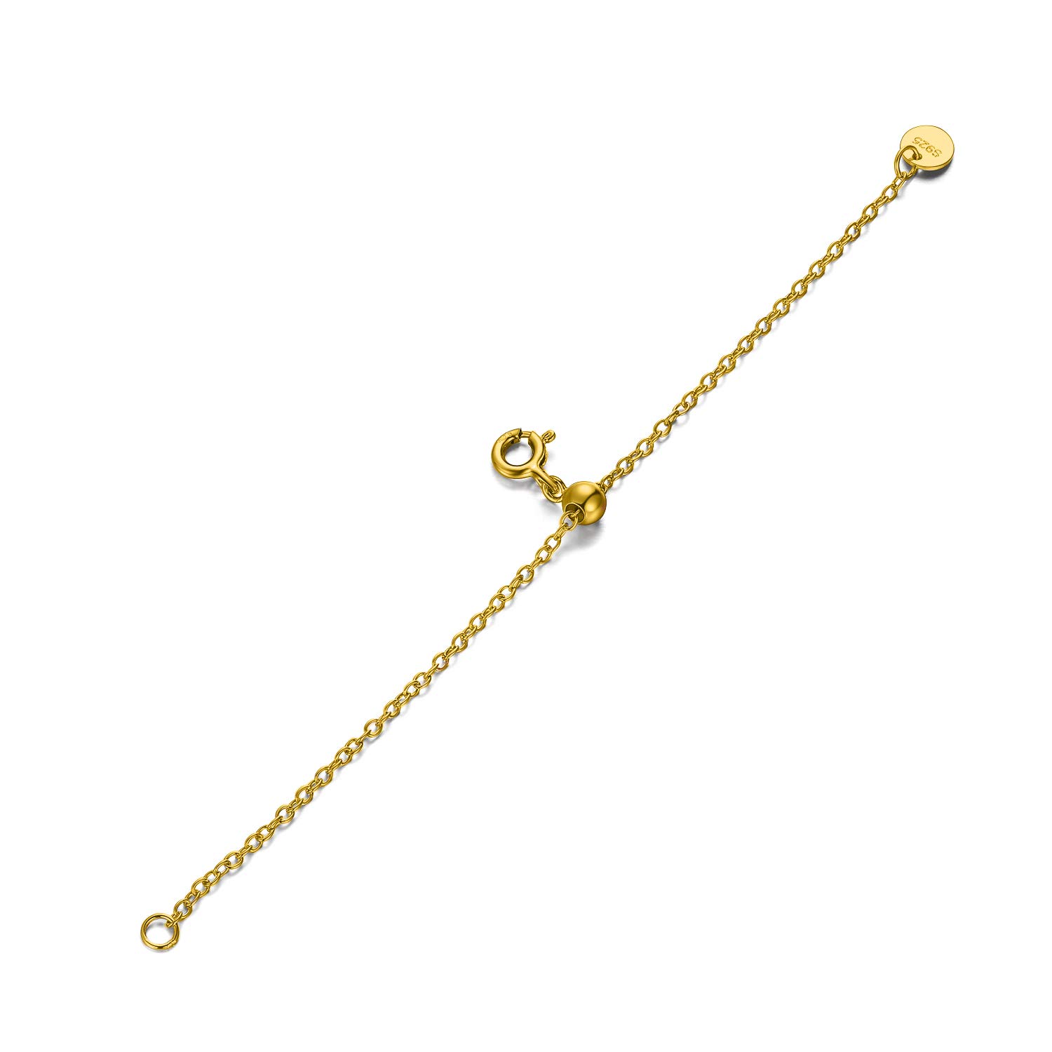 LONAGO 925 Sterling Silver 4 Inch Necklace Extender Adjustable Bracelet Extender Chain for Jewelry
