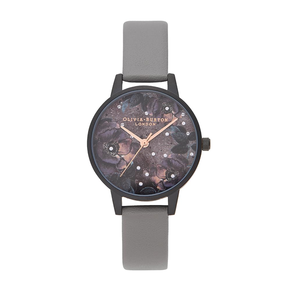 Olivia Burton Analogue Quartz Watch for Women Celestial Collection with Grey Vegan Leather Strap - OB16AD50