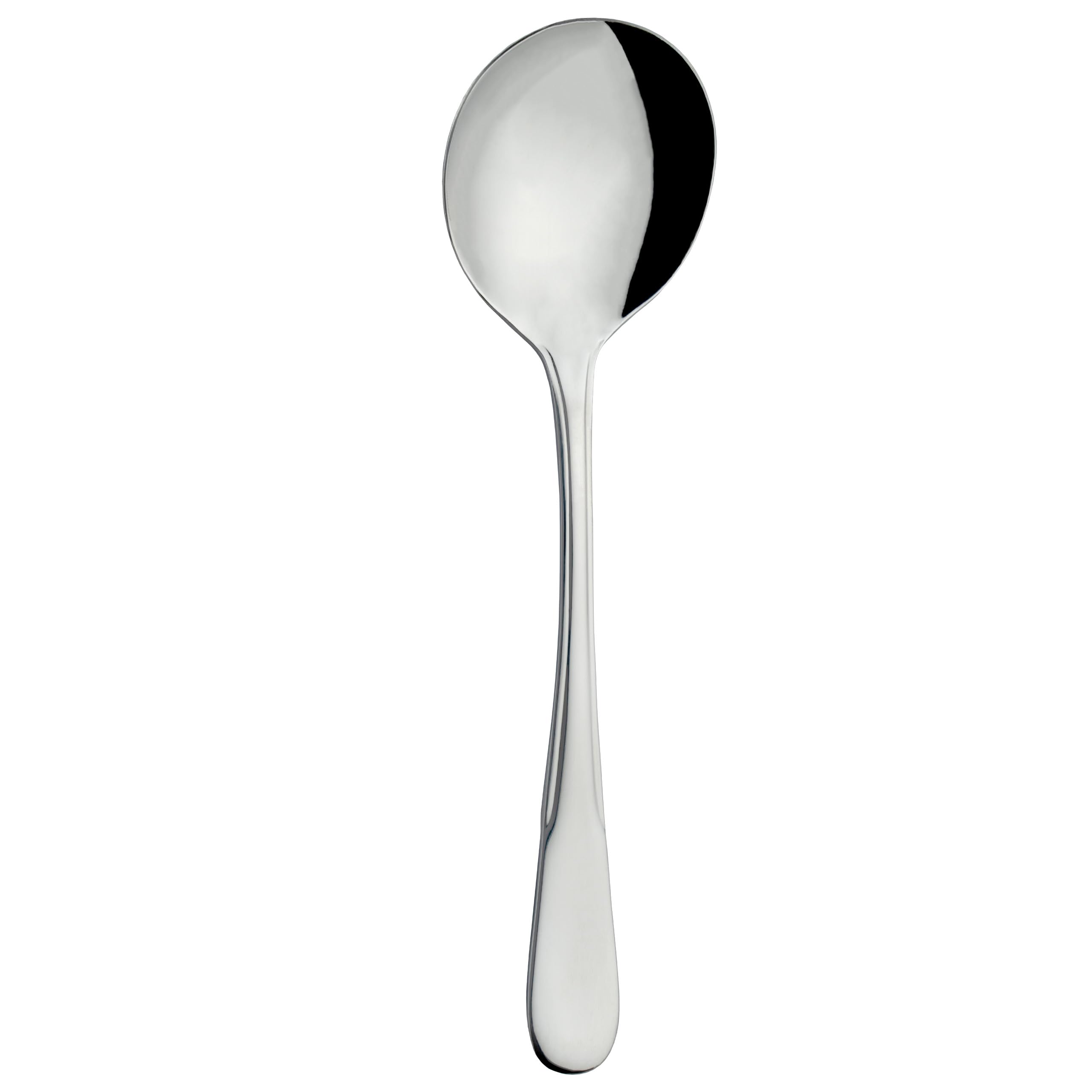 Grunwerg Venus Soup Spoons, 18/0 Stainless Steel, Mirror Finish, Fiddle Pattern – Stylish Everyday Cutlery (Pack of 12)