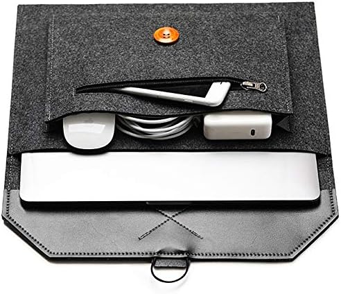 ABRONDA Felt Laptop Sleeve 11.6 inch Felt Envelope Sleeve Case Protective Bag for 11.6" MacBook Air/Newest MacBook Pro 13.3"(2016-2018) / ChromeBook 11 | XPS 9370 9380 Thankpad T-Series - Black