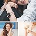 Wearlizer Metal Replacement for Fitbit Versa Bands for Women Rose Gold Silver Black Small Large X Type Design Pink Gold
