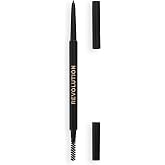 Revolution Precise Brow Pencil, Dark Brown | Dual-Sided, Ultra-Fine Pencil Tool, Includes Spoolie Brush, Vegan &amp; Cruelty-Free
