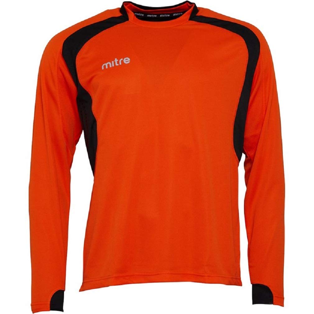 Mitre Mens Pressure Long Sleeve Match Jersey Orange/Black (Small Chest 34-36")