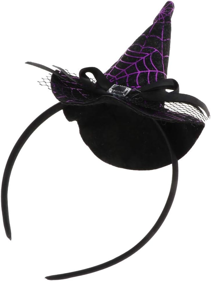 FRECI Halloween Headband Spider Witch Hat Head Piece Hair Band Accessory Party Cosplay Costume Favors Supplies - #3, Black, Medium: Toys & Games
