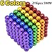 Sea Plan 216 Pcs 5MM Magnetic Balls Set for Office Stress Relief,Desk Sculpture Toy Perfect for Crafts,Colorful DIY Buildable Magnets Toy for Fun