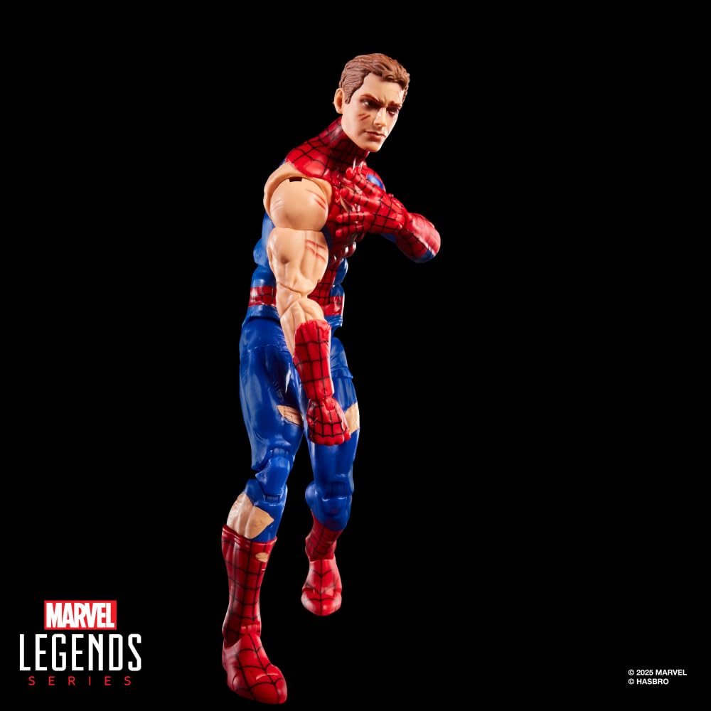 Spider-Man Marvel Legends Series Magic: The Gathering Battle-Damaged, 6-Inch Action Figure Toy & Exclusive Foil Collectible Card Game Trading Card