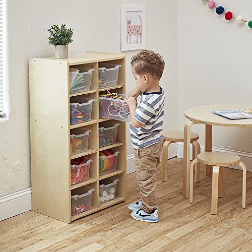 ECR4Kids Birch Streamline 10Cubby Storage w 10 Bins, Cubby