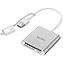 WEme Superspeed Aluminum USB 3.0 CF/ TF/ SD/ SDHC/ SDXC/ MMC/ Micro SD Card Reader With OTG Adapter Converter for Android Device, Samsung Galaxy Note, Nexus, HTC LG & Tablet, Lenovo Yoga, Sliver
