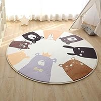 WNSS9 Cute Cartoon Purin Melody Plush Mat Home Decor Carpet Floor Area Rug Creative Round Star Pattern Rug Mats Girls Kids Bedroom Room Carpets Anti-Skid Shaggy Game Pads White Blue Diameter 40cm