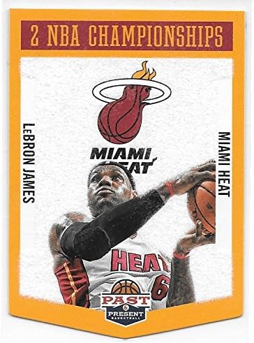 LeBron James 2012-13 Panini Past and Present Championship Banners Miami Heat Insert Card #18