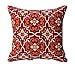 BOSSIMA Indoor/Outdoor Red Damack Square Toss Pillow, Corded Cushion Set of 2