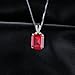 JewelryPalace Emerald Cut 6.1ct Created Red Ruby Pendant Necklace 925 Sterling Silver 18 Inches