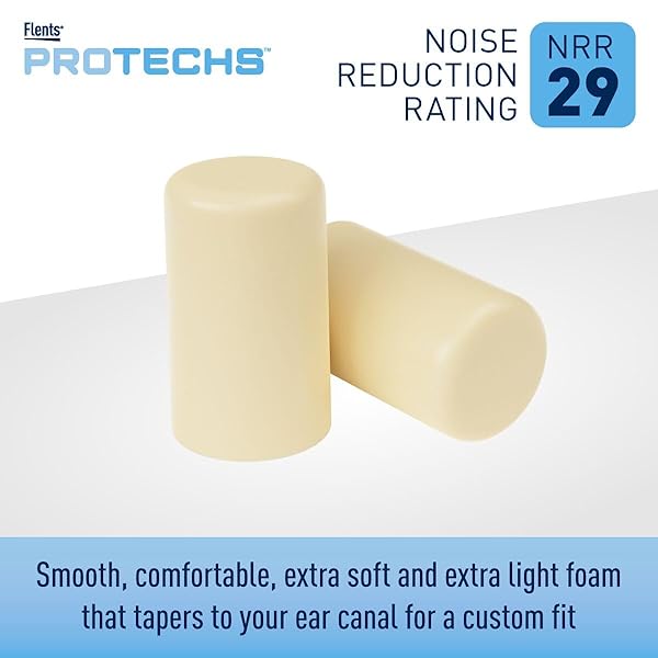 FLENTS EAR PLUGS, 50 PAIR FOR SLEEPING, SNORING, LOUD NOISE, TRAVELING, CONCERTS, CONSTRUCTION, & STUDYING, FOAM EARPLUGS, NRR 29 ‘NEW FORMULA’