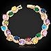 U7 Women Birthstone Crystal Bracelet 18K Gold Plated Round Cut Cubic Zirconia Tennis Bracelet, 7.5 Inches (Mixed Color Stones - 18K Gold Plated Plated)