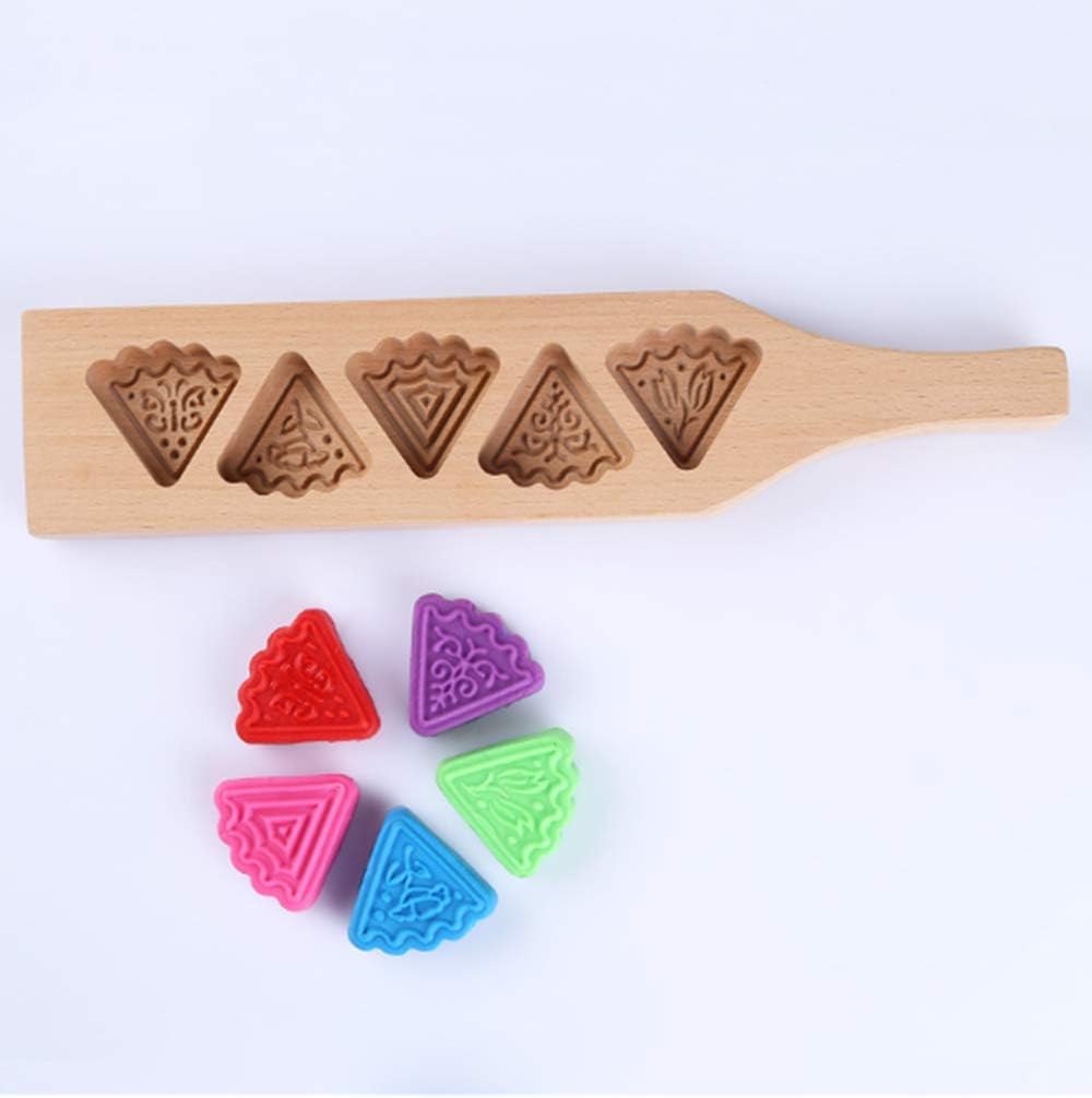 Hoocozi Flower Environmental Mini Wooden Muffin And Mooncake Cups Handmade Soap Molds Biscuit Chocolate Ice Cake(5 slots)