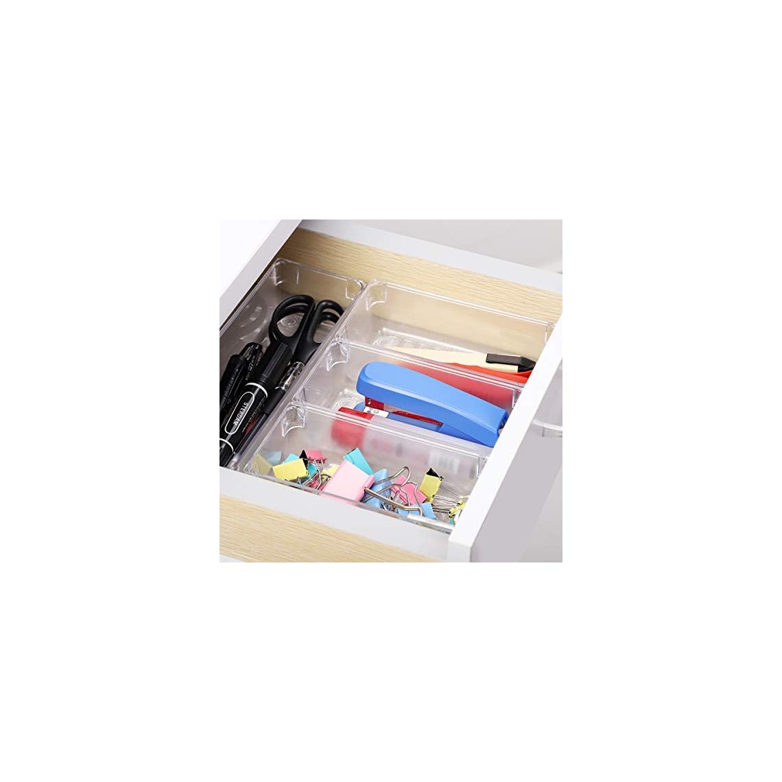 Kootek 16 Pcs Desk Drawer Organizer Set 5Size Bathroom Drawer Tray