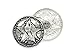 CRAFTMEmore 2PCS 1-1/8 Inches Eagle Dollar Coin Concho Gaur Rodeo Cowboy Screw Back Buttons Leather Craft Embellishments (Silver)