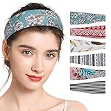 WERFORU 6er BOHO Stirnband Damen Blumen Haarband damen Haarreifen Headwrap