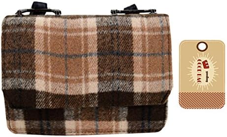 Goodbag Boutique Fashion Lady Woolen Plaid Shoulder Bag Square Handbag Trend Cross Body Bag Khaki