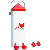 RentACoop 2 Gallon High Rise Chicken Waterer with Cups &amp; Nipples | Includes 2 Auto-fill cups and horizontal nipples, anti-roost cone and mounting kit. Works for chickens, quail, ducks and more