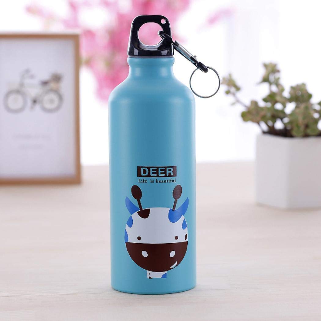 Lazinem 500mL Cartoon Animal Pattern Aluminum Alloy Thermos Cup Water Bottle Travel Insulated Tumblers