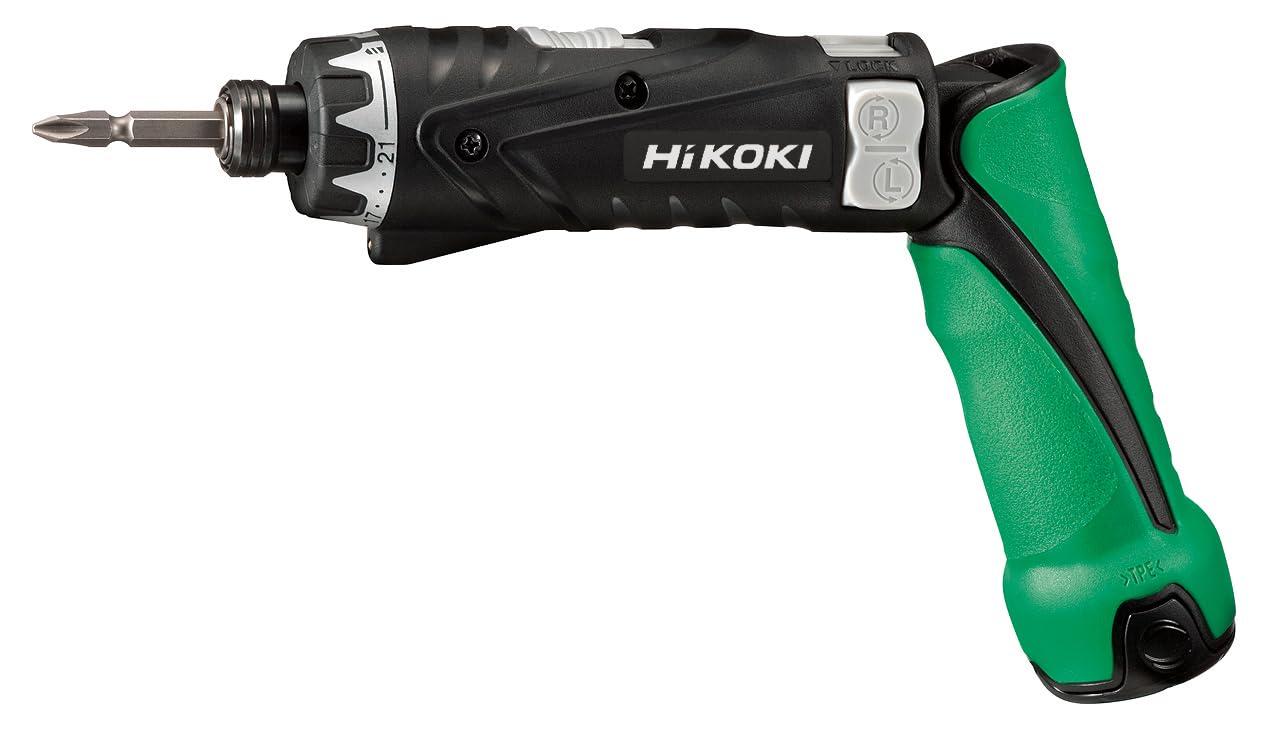 HIKOKI DB3DL2WCZ Screwdriver 3.6 V, 2 x 1.5 Ah Batteries, 21 Torque Positions, 5 Nm, 600 rpm, Black/Green