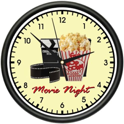 Amazon Com Movie Night Wall Clock Home Theater Theatre Decor Art
