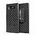 Cellularvilla Slim Holster Belt Clip Kickstand Case [Tempered Glass Screen Protector] Compatible with Samsung Galaxy Note 8 (2017) (Black)
