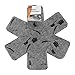 ASSIS Pot & Pan Protectors, Set of 6 15 Inches Gray Print Premium Divider Pads to Prevent Scratching, Separate and Protect Surfaces of Your Cookware - Cookware Accessories, Xmas Gifts
