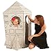 Cardboard Playhouse for Kids to Color - Create an Easy Rocket Ship with Included Markers and Over 40 Glow-in-The-Dark Stickers!