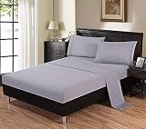 UNIQUE HOME LUXURY EMBROIDERED BEDSHEET SET, 1800 THREAD COUNT EGYPTIAN COTTON, DEEP POCKET Coffee, QUEEN