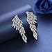 mecresh Vintage Style Wedding Crystal Rhinestone Cluster Chandelier Hollow Dangle Earrings Silver