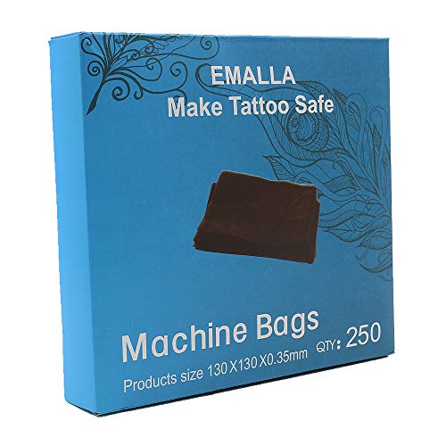 New Tattoo Machine Covers - 250PCS Disposable Black Tattoo Machine Sleeves Tattoo Machine Bags Plastic Sleeve for Tattoo Supplies, Tattoo Kits, Tattoo Machine Gun Accessories - Thumbnail 4