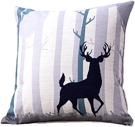Deer Throw Pillows Linen Cotton Cushion - Creative Decoration for Sofa Car Home Gifts 18"×18"(Include Pillow Interior)