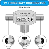 AXFEE Digital Signal Splitter Antenna Aerial 2 Way 1 Female to 2 Male TV Coax view 4