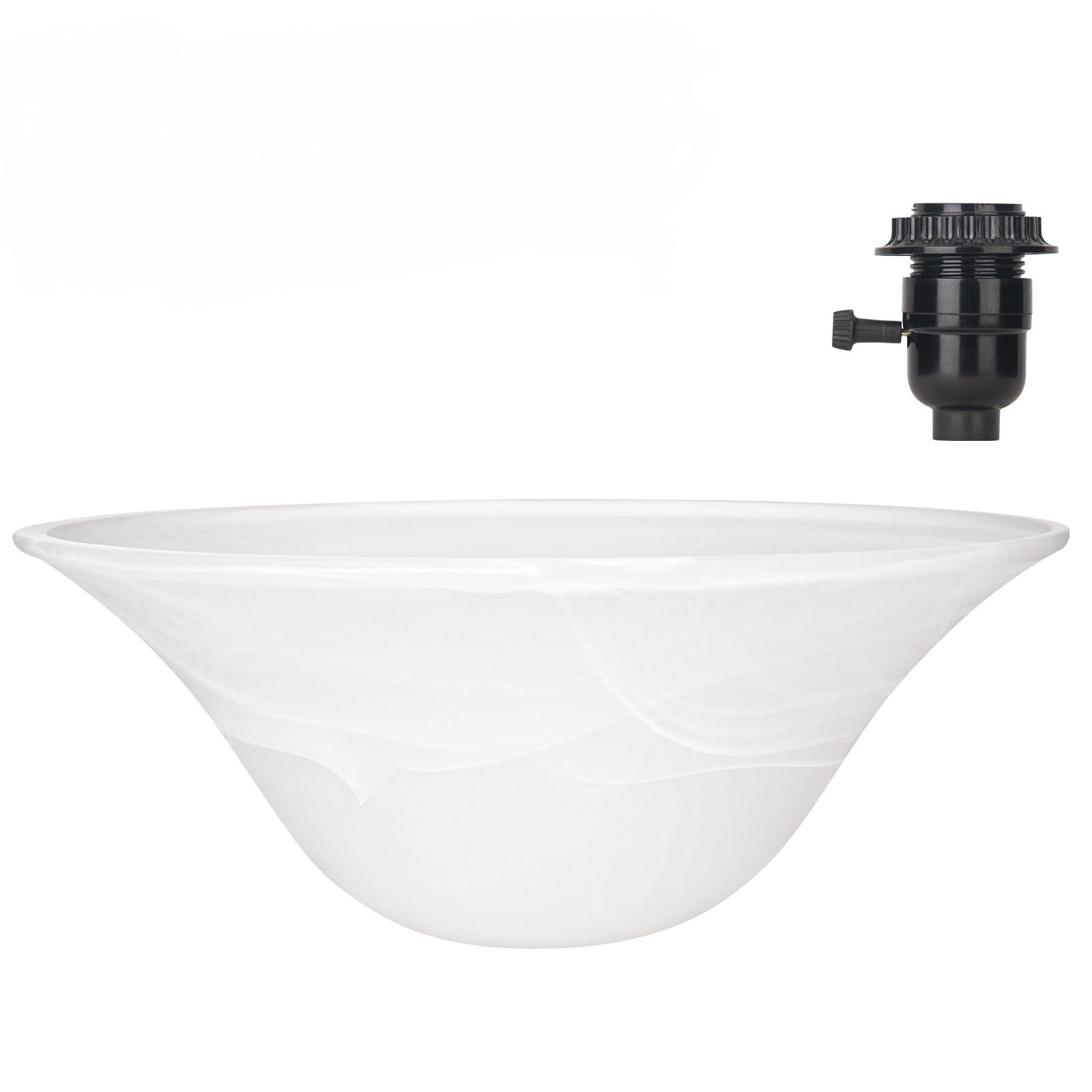 Photo 1 of lianheng Floor Lamp Glass Bowl Shade Replacement, White Alabaster, E26 Socket Compatible, for Torchiere Standing Lamps