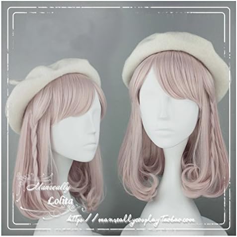 15" Women Girls Japan Harajuku Elegant Sweet Lolita Natural Looking Daily Wear Cute Three colors blend Curly BOBO Full Wig Cosplay