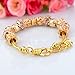 Long Way ® Gold Plated Snake Chain Beads Charm Bracelet for Women