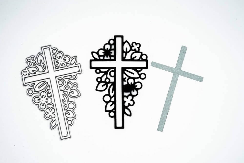Punch shop cutting stencil cross with flowers, cutting stencils communion, confirmation, cutting dies, stencils, scrapbooking, card making, DIY, embossing stencils