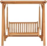vidaXL Teak Wood Swing Bench Outdoor Garden Patio Furniture Durable view 6
