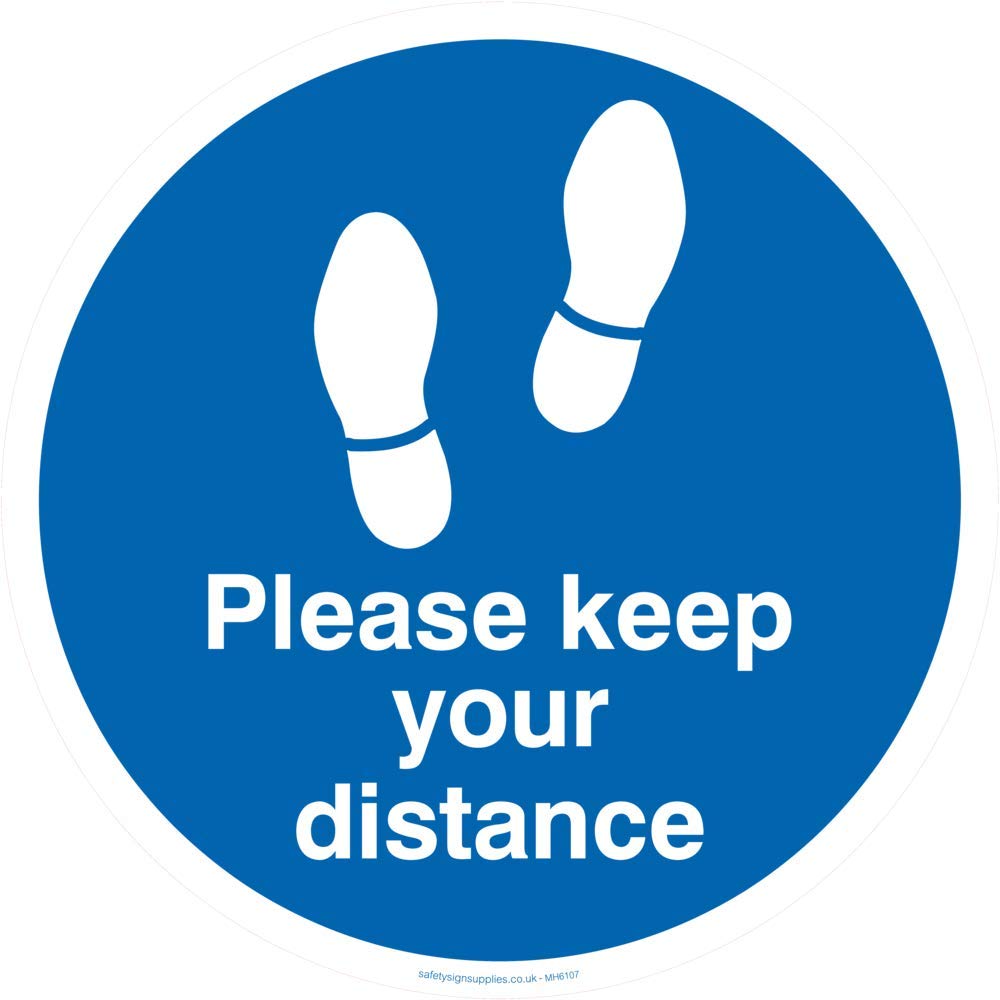 Please keep your distance - Blue/white