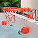 Bath Toy Basketball Hoop & Balls Playset(2 in 1 Design), with 4 balls and Mesh Bag, Bathroom Slam Dunk&Bathtub Shooting Game Gadget, for Kid Boy Girl Child Gift, With Strong Suction Cup and Magic Rop