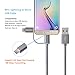 CONCAWAY 2 in 1 Lightning and Micro USB Cable, 3.3FT/1M Tangle Free Nylon Braided Charging/Sync Cables for iPhone/iPod/iPad and micro USB enable devices (silver)