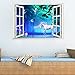 Zooarts Diy Removable Art Mural Wall Sticker Decal Decor Fantasy Forest 3D Horses Window