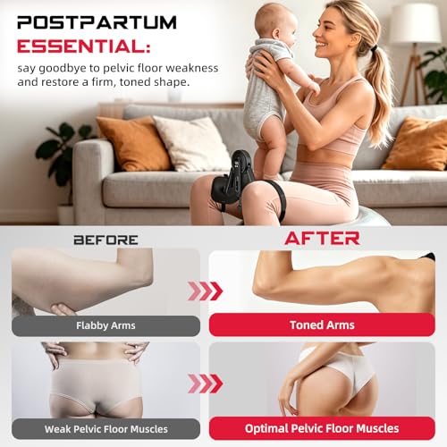Ejercitador Muslos y Suelo Pélvico Kegel para Mujer y Hombre, Pantalla Led, Resistencia 0–61Kg, Glúteos e Interior Piernas, Gimnasio En Casa, 360° Training Thigh Master